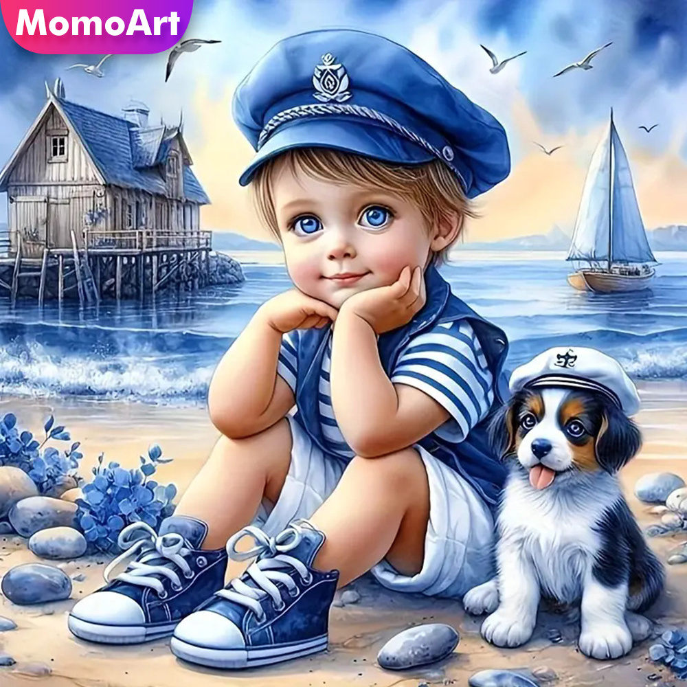 Home Improvement Kids - Momoart เพชรภาพวาดเด็กภาพ Rhinestones โมเสคสุนัข DIY เย็บปักถักร้อย
