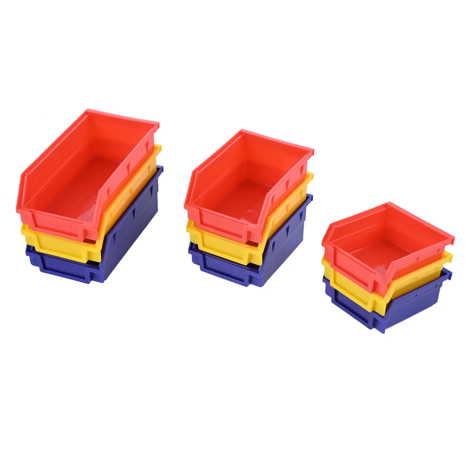 Home Improvement Binford Tools - 10ชิ้นกล่องเก็บเครื่องมือวางซ้อนกันได้ถังแขวนภาชนะซ้อน110/140/190มม. กล่องเก็บส่วนประกอบในโรงรถ