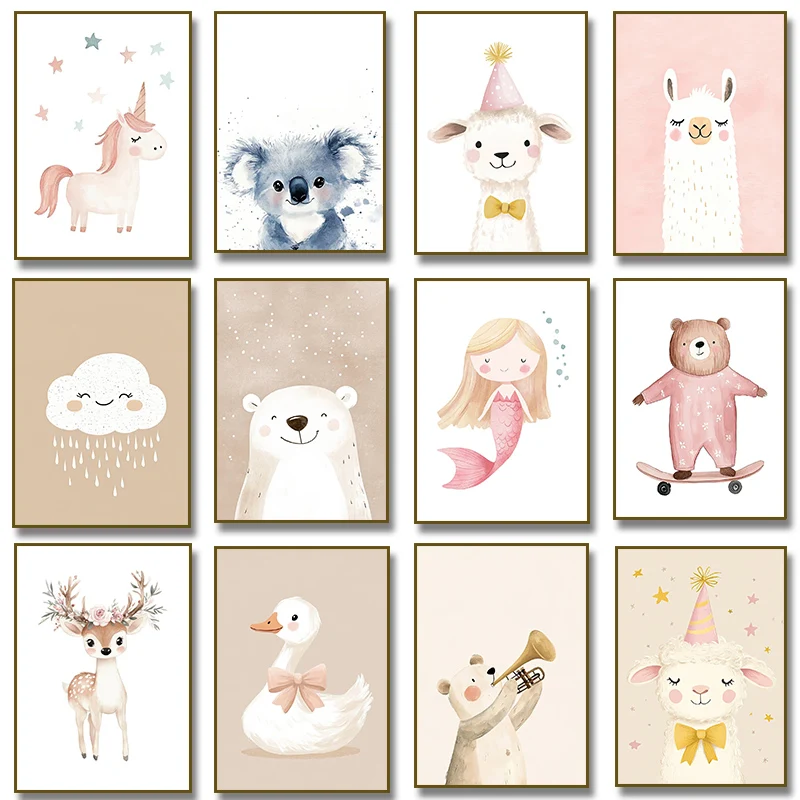 Home Improvement Kids - น่ารักสีน้ํายูนิคอร์น Mermaid Llama Goose Deer Bear