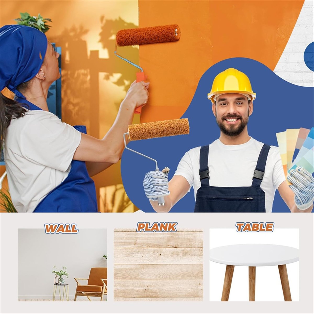 Home Improvement Sales - ชุดลูกกลิ้งทาสีแบบมีลาย 3 ชิ้น ขายดีอันดับต้นๆ, ลูกกลิ้งขนาดเล็ก 9