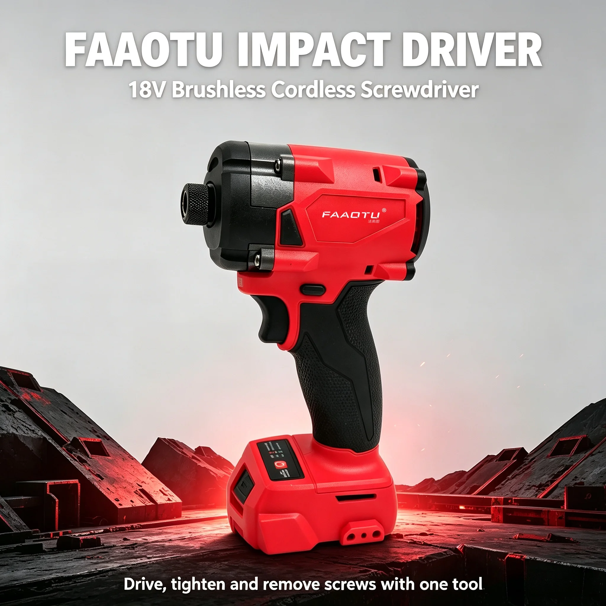 Home Improvements - ไขควงไฟฟ้าไร้สาย FAAOTU 18V, ไขควงชาร์จไฟได้ทรงพลังสำหรับงาน DIY และการปรับปรุงบ้าน